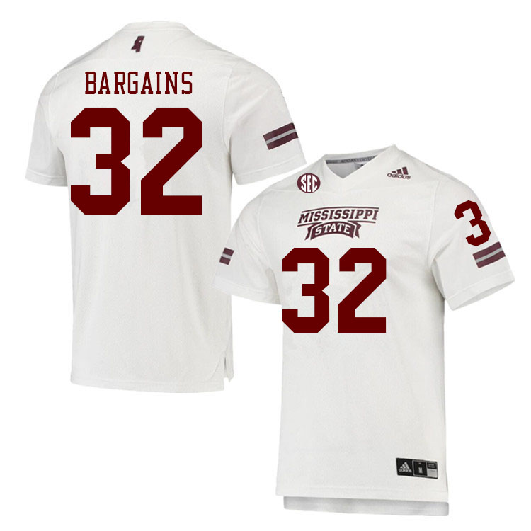 Men #32 Nicholas Bargains Mississippi State Bulldogs College Football Jerseys Stitched Sale-White - Click Image to Close